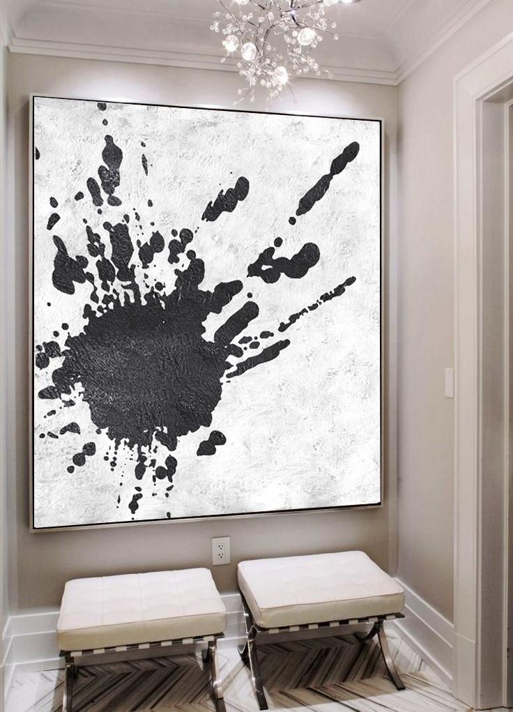 Minimal Black and White Painting #MN13A - Click Image to Close